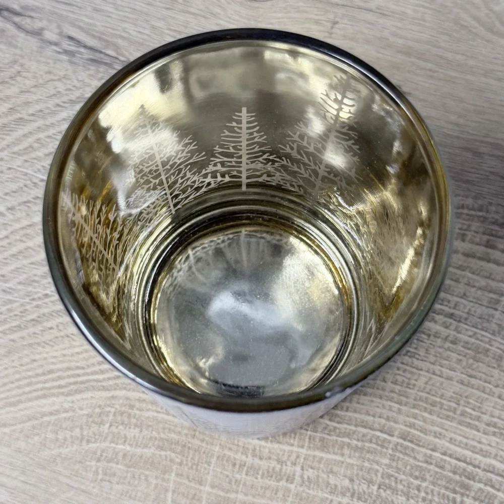 Abbott Winter Forest Candle Holder Set White Gold‎ Holiday Decor Centerpiece